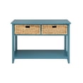 thumbnail image 3 of Gzxs Vintage Console Table with 2 Drawers and Open Shelf, Accent Sofa Table for Living Room Hallway Foyer, 44"L x 16"W x 32"H, Teal, 3 of 7