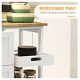 thumbnail image 5 of KWUXIN Dining Rolling Kitchen Island, White, with Wood Top, Shelves & Drawers, 5 of 9