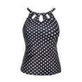thumbnail image 3 of TOWED22 High Neck Tankini Top Backless Bathing Suit Tops for Women Swimsuit Top Key Hole Swim Top Only(Navy,S), 3 of 6