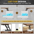 thumbnail image 6 of Itaar 40" Lift Top Coffee Table, 4 in 1 White Coffee Tables with Storage for Living Room, Small Coffee Table with 2 Drawers & LED Light for Dining Room, White and Rustic Brown, 6 of 7