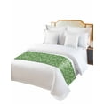 thumbnail image 2 of Xipuska Green Spring Floral Bed Runners for King Size Bed, Decorative Bed Throws for Foot of Bed, Pastoral Flower Abstract Bed Runner Sofa Throw Bedding Scarf Protector Slipcover for Bedroom/Hotel, 2 of 6