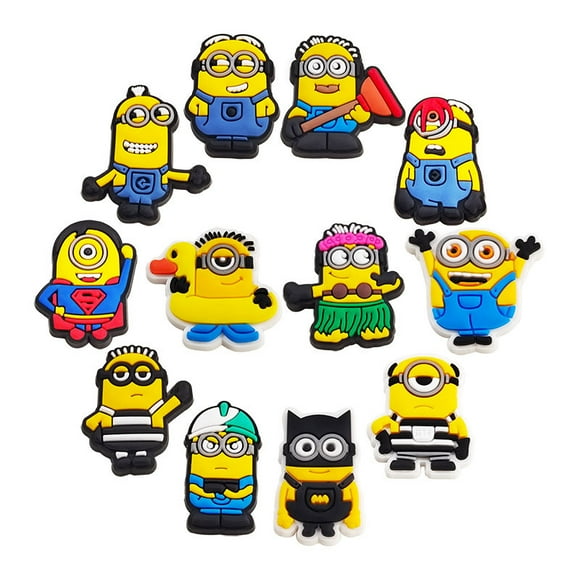 12PCS/set Despicable Me Crocs Shoe Charms Shoe Flowers Cartoon Accessories Shoes Decorations for Crocs Slippers Buckle Gifts