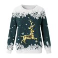 thumbnail image 4 of Jamsmile Toddler Girls Sweatshirts Christmas Autumn Gold Deers Print Pullovers Child Girls Oversized Xmas Trendy Clothes Tops, 4 of 4