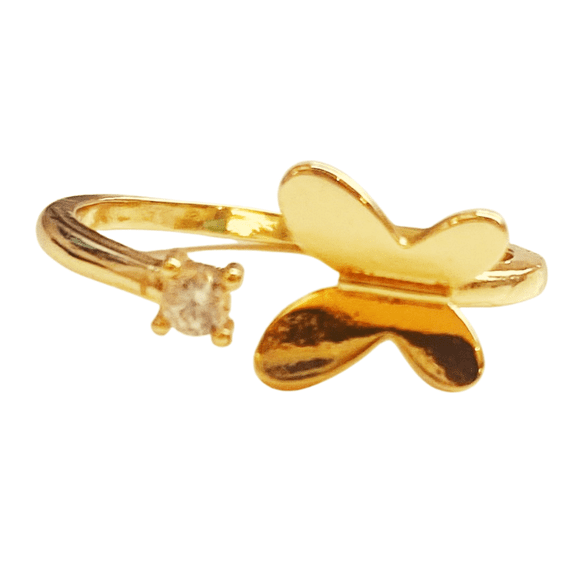 Glitzy Butterfly Ring gold