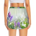 thumbnail image 2 of Lsque Purple Butterfly On Wild Printed Women's Running Shorts with Liner Pockets,Elastic Quick Dry Workout Athletic Gym Yoga Shorts,Womens High Waist Shorts-, 2 of 9