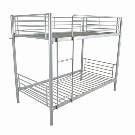 Iron Bed Bunk Bed with Ladder for Kids Twin Size