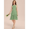 thumbnail image 2 of Drtj 2-14T Kids Junior Bridesmaid Wedding Dress A-line Scoop Knee-Length Chiffon Flower Girl Dresses, 2 of 6