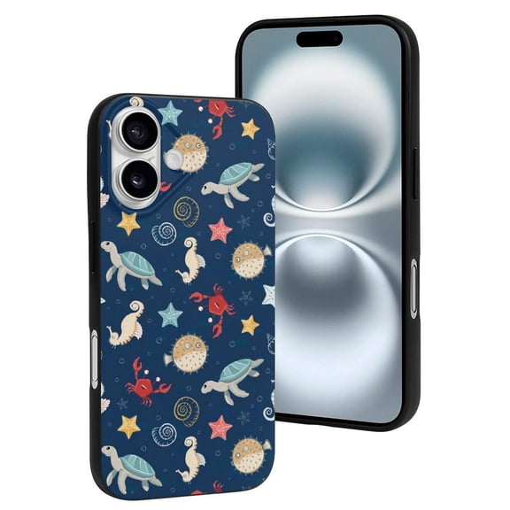 Compatible with Iphone 16 Case - Cute Soft Sea Creatures Silicone Case Compatible with Iphone 16 Phone Case for Women Men