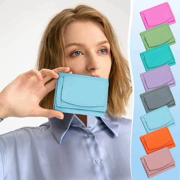 Women's Small Leather Wallet, Slim Top Grain Cowhide Bifold with 6 Card Slots & Bill Compartment, Sesolution Snap Closure for Everyday Use, Perfect Gift for Her, Ideal for Travel, Work, and