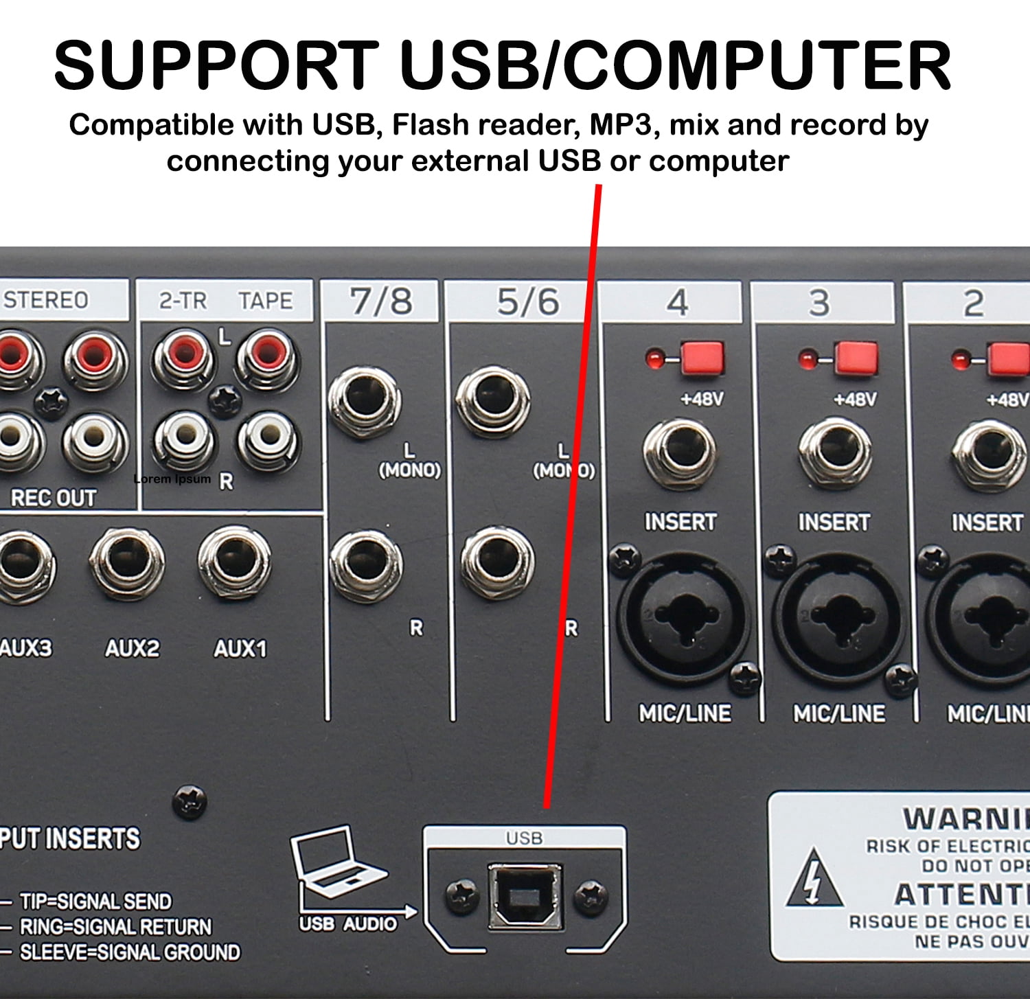 Berlingtone BR-212MX,12-Channel Professional Bluetooth Audio Mixer, PC Recording, 24 DSP Effects,48V Phantom Power,10 Microphone Jack, 2 Stereo Input Soundboard,14 band EQ, RCA Input/Output, Unpowered