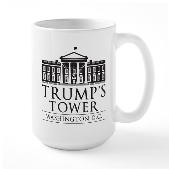 CafePress - Trump's Tower Large Mug - 15 oz Ceramic Large White Novelty Mug