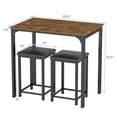 thumbnail image 3 of Giantex 3 Pieces Dining Table Set, Modern Bar Table Set w/2 Bar Stools, Counter Height Table Set for Living Room Restaurant, 3 of 5