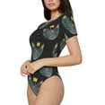 thumbnail image 2 of Balery Faces Of The Cat Women's Short Sleevee Crew Neck Bodysuit Tops Short Sleeve Tops Basic-X-Large, 2 of 9