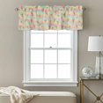 thumbnail image 3 of Summer Ice Valance Curtain Cream Lemon Colorful Stripe Window Valances Rod Pocket Short Curtains Window Treatments for Kitchen Bedroom Bathroom Laundry 60" x 18", 3 of 9