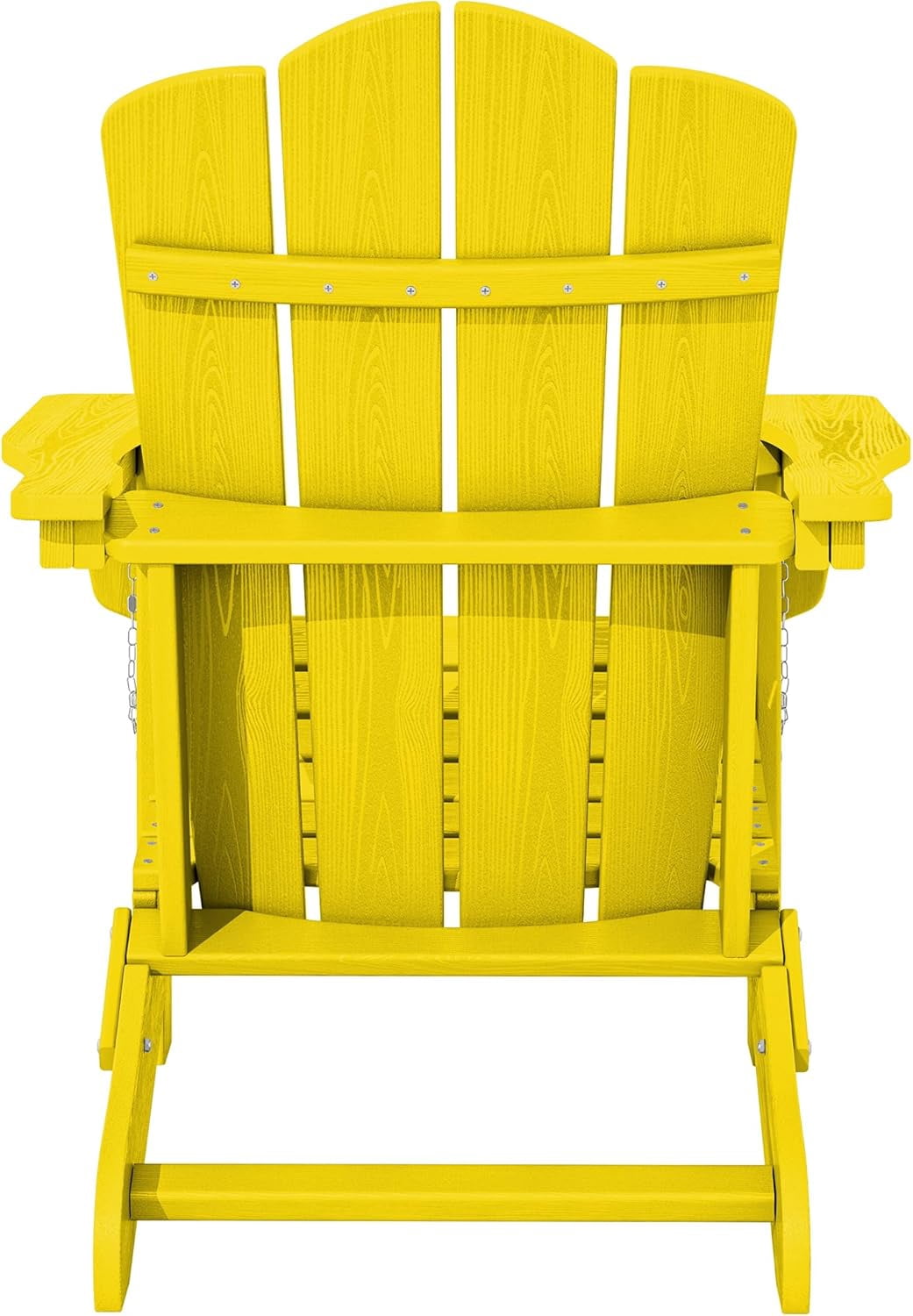 SONGMY Folding Adirondack Chair, HDPE All-Weather Patio Chairs, Wooden Textured Lawn Chair for Poolside, Backyard, Deck, Fire Pit, Yellow