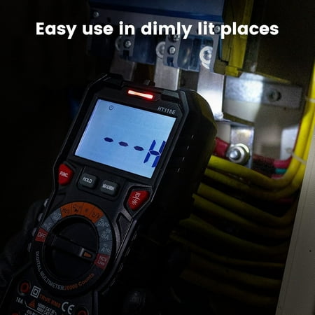 HT118E Digital Multimeter TRMS 20000 Counts with Higher Resolution Auto-Ranging Voltmeter Accurately Measures Voltage Current Resistance Diodes Continuity Duty-Cycle Capacitance Temperature