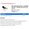 thumbnail image 2 of Water Temperature Sensor - Compatible with 2001 - 2005 Mercedes-Benz C320 3.2L V6 2002 2003 2004, 2 of 2