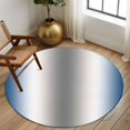 thumbnail image 2 of Round Rugs 5Ft, Blue Grey Round Area Rug Washable Indoor Throw Carpet, Gray Farmhouse Modern Rustic Soft Non Slip Circle Rug for Cabinet Bathroom Home Decor Aesthetic, 2 of 8