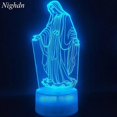 thumbnail image 1 of 3D Night Light Jesus Illusion Lamp 7 Colors Changing Remote Control Led Christian Decorative Table Lamp Christian Prayer Lamp, 1 of 5