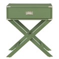 thumbnail image 3 of Weston Home Modern End Table with X-Base Legs and Drawer, Meadow Green, 3 of 8