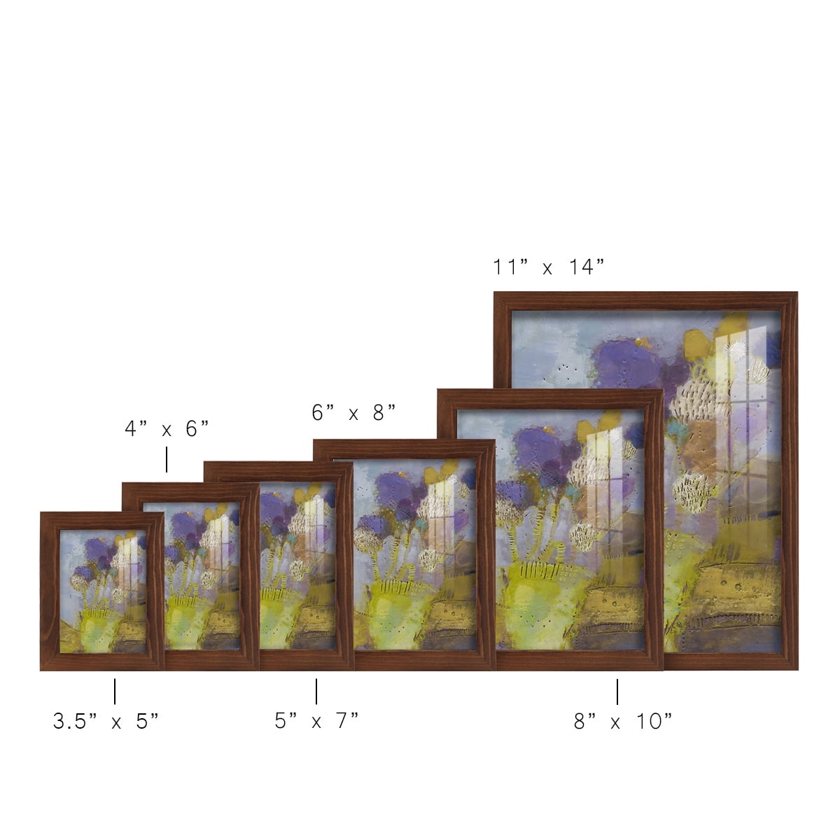 Blumen II -Framed Print w/glass-Chestnut