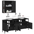thumbnail image 2 of vidaXL 3 Piece Bathroom Cabinet Set Black Engineered Wood, 2 of 5