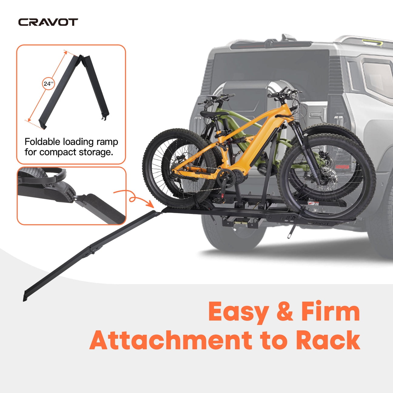 CRAVOT S2 Hitch Bike Rack, 300 LBS Capacity, 2" Receiver
