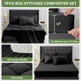 thumbnail image 4 of WISHEAD 7 Piece Comforter Set Queen Size, Ultra Soft Bed in a Bag, All Season Bedding Set with Comforter, Sheets, Pillowcases & Shams, Black, 4 of 6