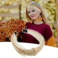 thumbnail image 3 of Unique Bargains 1 Pcs Women Knotted Headbands Fashion Bead Knot Headband Hair Accessories Beige, 3 of 7