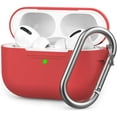 thumbnail image 1 of SHENMO Airpods Pro Lightning Resistant Case, Compatible with Airpods Pro 2019 [Front LED Visible] Apple AirPods Pro Shockproof Case with Carabiner, Red, 1 of 5