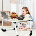thumbnail image 2 of Oversized Foldable Laptop Bed Desk with Cup Holder Drawer USB Ports Fan and LED Lamp Portable Bed Tray Table for Eating Reading Working and Studying,Woodgrain, 2 of 11