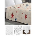 thumbnail image 5 of Twin Size Flat Sheet Only, Independence Five-pointed Star Shining Soft Brushed Microfiber Bed Sheets, Linen Burlap American Flag Day Hotel Quality Breathable Bedding Top Sheet, Easy Care, 66"x96", 5 of 9