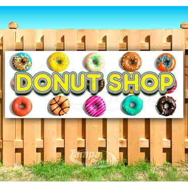 Donut Shop 13 oz Vinyl Banner With Metal Grommets