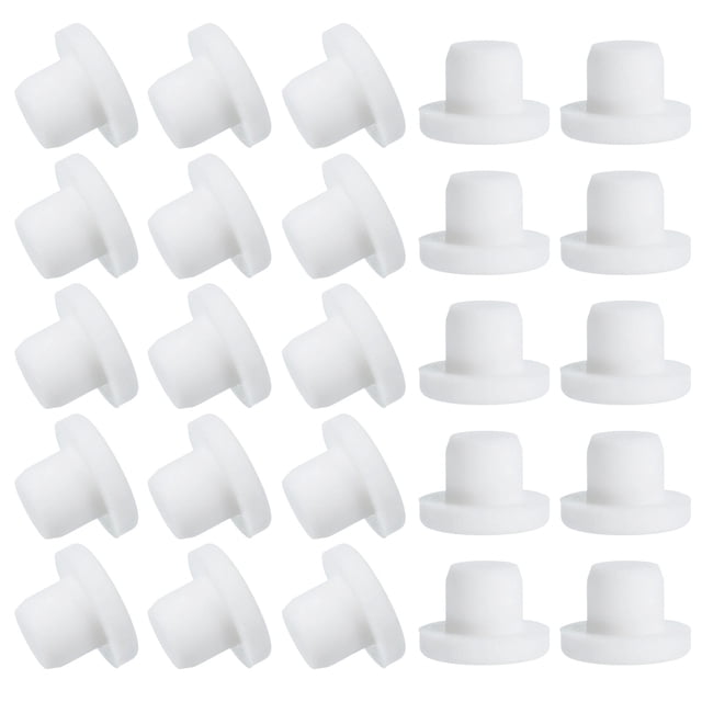 Uxcell 25 Pcs Tapón de Silicona en Forma de T, Diámetro 12.5 mm/0.49 Pulgadas, Tapón de Silicona Impermeable Reutilizable, Tapón de Sellado Sólido para Agujeros Redondos en Equipos de Tuberías, Blanco
