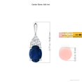 thumbnail image 3 of ANGARA Natural 1.55 Ct Sapphire Pendant with Trio Diamond in 925 Sterling Silver for Women (Size-8x6mm) | September Birthstone, Anniversary, Jewelry Gift for Women | Natural Blue Sapphire Necklace, 3 of 7