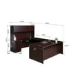 thumbnail image 7 of Boss Office Products Holland Series Executive U-Shaped Desk With File Storage Pedestal And Hutch, Mahogany, 7 of 7