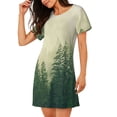 thumbnail image 2 of Naloa Fog Forest Print Women Nightgowns,Womens Loungewear,Short Sleeve Sleepwear,Comfy Ladies Nightdress, 2 of 6