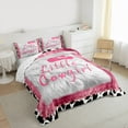 thumbnail image 3 of Feelyou Fashion Cow Print Bedding Comforter Set, Kawaii Litter Cowgirl Twin Comforter Sets, Western Princess Style Reversible Bedding Set, Breathable Home Decor, 2pcs, 3 of 8
