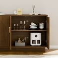 thumbnail image 6 of Mid-Century Fluted TV Stand with Storage Fits TVs up to 75", Entryway Console, Sideboard, Walnut Brown, 6 of 6