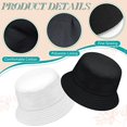 thumbnail image 3 of Sombrero de cubo Sombrero de pescador Sombrero de sol (negro, blanco, 2) TUNC Sencillez, 3 of 5