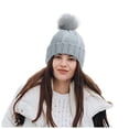 thumbnail image 4 of Winter Hat for Women Knit Snow Cap Soft Warm Earflap Hat Cold Weather, 4 of 6
