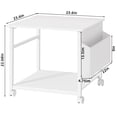 thumbnail image 2 of Large Printer Stand with Drawer, 2 Tier Rolling Printer Cart Holder with Wheels, Mobile Mini Fridge Stand Table with Side Storage for Home Office, White, 2 of 8