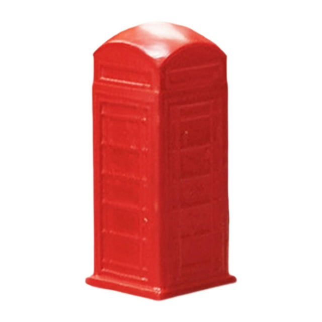 HILABEE 1/64 Miniature Scenes Realistic Painted Collectibles Layout Props Tiny Model Telephone Booth Red