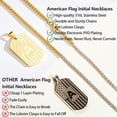 thumbnail image 4 of Metaljc Stainless Steel Initial Necklace, A-Z American Flag Dog Tag, Valentine's Gift for Men Women, 4 of 6