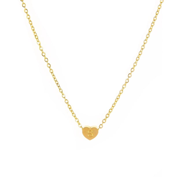Fiudx Collar con Colgante de Letra, Elegante Diseño de Aleación, Longitud de Cadena Ajustable, Perfecto para Uso Diario, Regalo para Seres Queridos, Mujeres, Maestras, Abuelas, Talla 45 + 10 Cm.