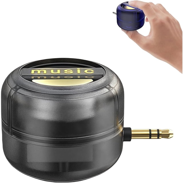 Mini Portable Speaker Portable 5X Speaker Amplifier–Plug & Play for Music/Calls, for Smartphone Tablet Notebook (Black,3.5MM Interface)