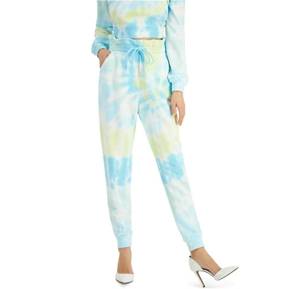 I-N-C Womens Tie-Dye Paperbag Casual Jogger Pants, Blue, X-Small