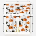 thumbnail image 4 of Halloween Kitchen Curtains Window Curtains Valance and Tier Set 36 Inch, Orange Pumpkin Rod Pocket Short Tier Curtain for Room, Cartoon Cat Small Cafe Kitchen Decor, 4 of 6