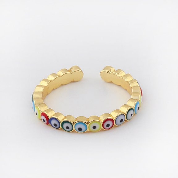 Womens Adjustable Devils Eye Ring With Color Zircon Stones Copper Geometric Dripping Design For Everyday Wear Today