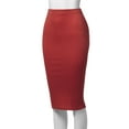 thumbnail image 4 of SSOULM Women's Stretchy Fitted Midi Pencil Skirt with Back Slit and Plus Size, 4 of 4